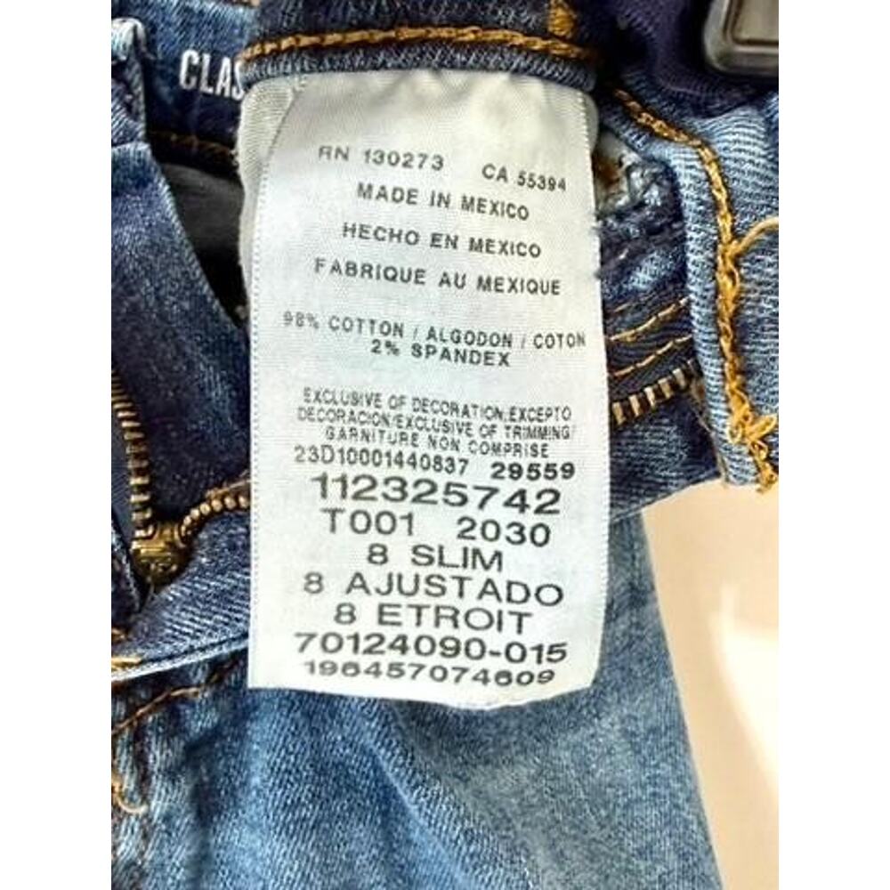 Wrangler Boys Jeans Size 8 Slim Classic Straight Leg Blue Denim Stretch Pants - Picture 6 of 7